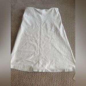 OGL Cream Midi A-Line Skirt for Work